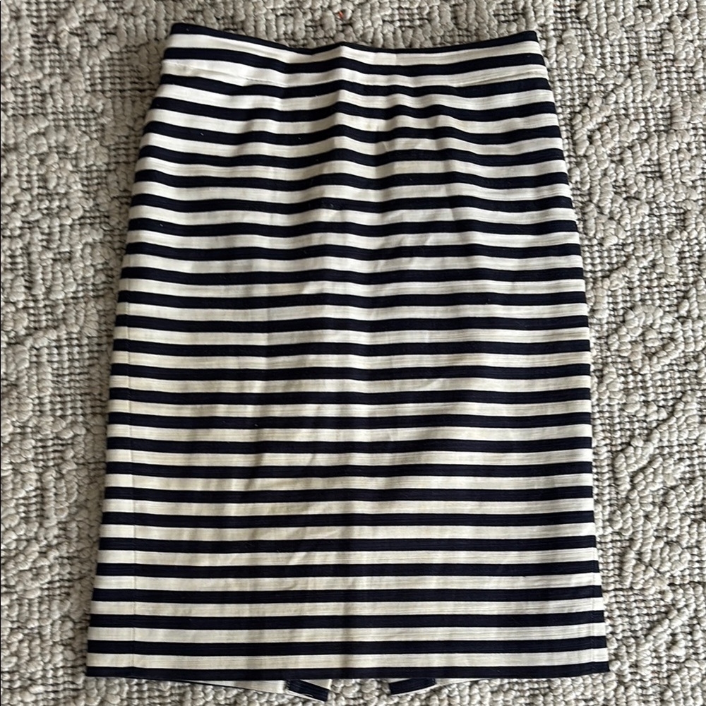 Striped navy blue and White Women's pencil Skirt